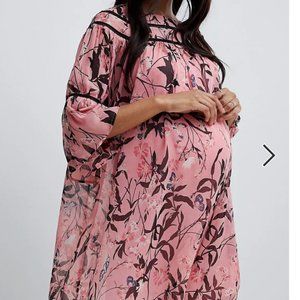 ASOS pink bohemian maternity dress